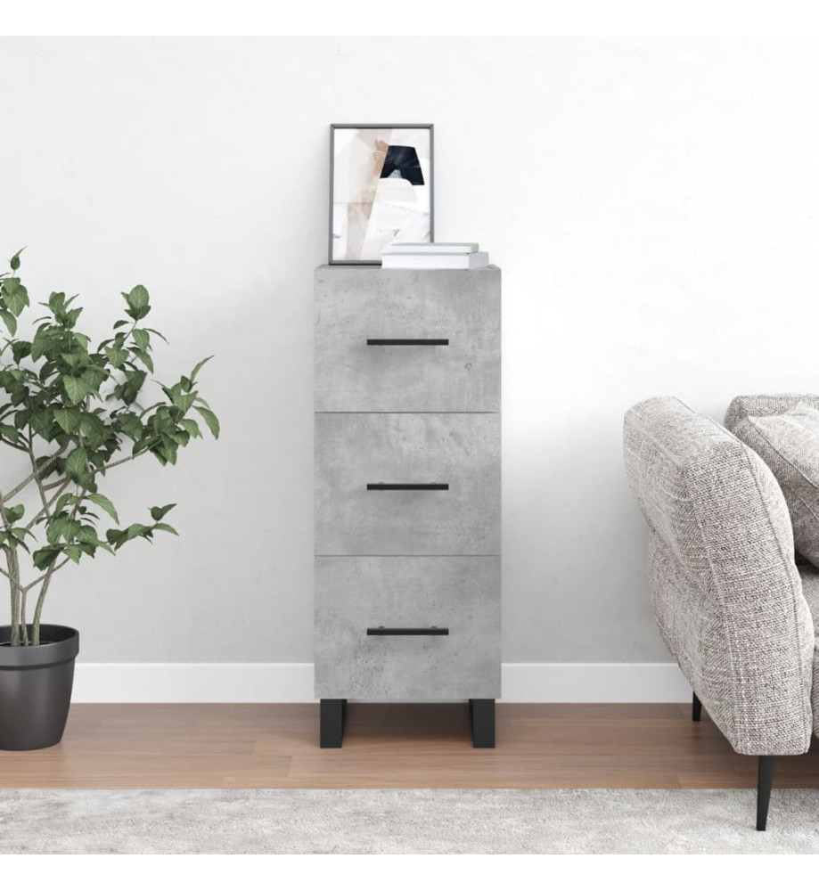 Buffet Gris béton 34,5x34x90 cm Bois d'ingénierie Buffet Gris béton 34,5x34x90 cm Bois d'ingénierie