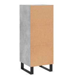 Buffet Gris béton 34,5x34x90 cm Bois d'ingénierie