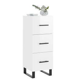 Buffet Blanc brillant 34,5x34x90 cm Bois d'ingénierie