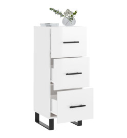 Buffet Blanc brillant 34,5x34x90 cm Bois d'ingénierie