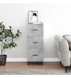 Buffet Gris béton 34,5x34x90 cm Bois d'ingénierie