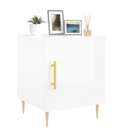 Tables de chevet 2 pcs blanc brillant 40x40x50 cm