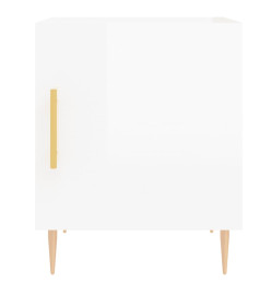 Tables de chevet 2 pcs blanc brillant 40x40x50 cm