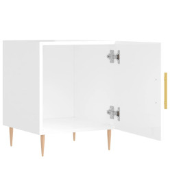 Tables de chevet 2 pcs blanc brillant 40x40x50 cm