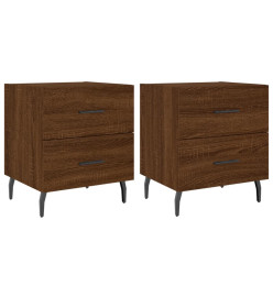 Tables de chevet 2 pcs chêne marron 40x35x47,5 cm