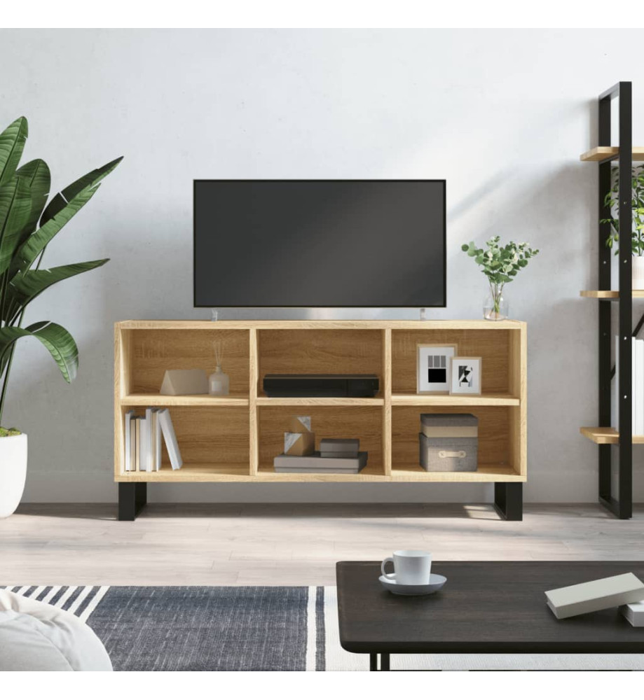 Meuble TV chêne sonoma 103,5x30x50 cm bois d'ingénierie