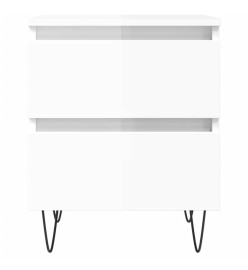 Tables de chevet 2 pcs blanc brillant 40x35x50 cm