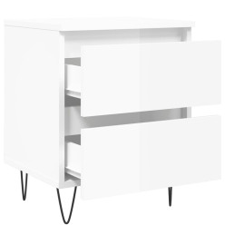 Tables de chevet 2 pcs blanc brillant 40x35x50 cm