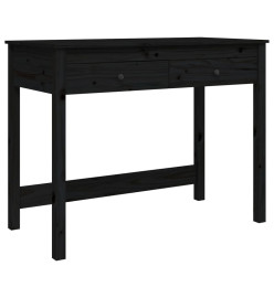 Bureau avec tiroirs Noir 100x50x78 cm Bois massif de pin