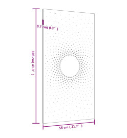Décoration murale jardin 105x55cm acier corten design du soleil