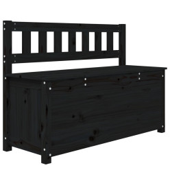 Banc Noir 110x41x76,5 cm Bois de pin massif