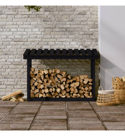 Support pour bois de chauffage Noir 108x64,5x78 cm Bois de pin