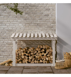 Support pour bois de chauffage Blanc 108x64,5x77 cm Bois de pin