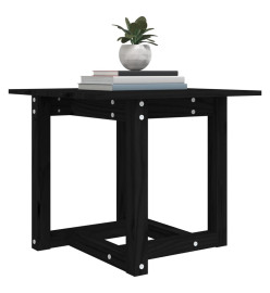 Table basse Noir 50x50x45 cm Bois massif de pin