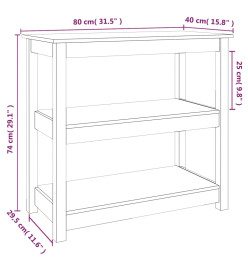 Table console Gris 80x40x74 cm Bois massif de pin