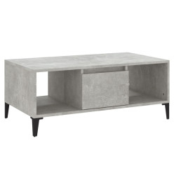 Table basse Gris béton 90x50x36,5 cm Bois d'ingénierie