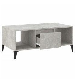 Table basse Gris béton 90x50x36,5 cm Bois d'ingénierie