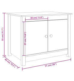 Table basse Blanc 71x49x55 cm Bois massif de pin