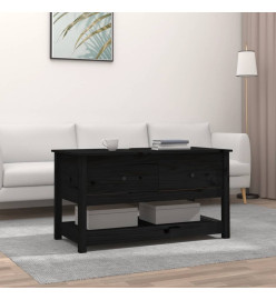 Table basse Noir 102x49x55 cm Bois massif de pin