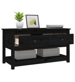 Table basse Noir 102x49x55 cm Bois massif de pin