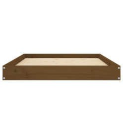 Lit pour chien Marron miel 101,5x74x9 cm Bois de pin solide