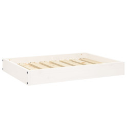 Lit pour chien Blanc 71,5x54x9 cm Bois de pin solide