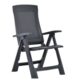 Chaises inclinables de jardin 2 pcs Plastique Anthracite