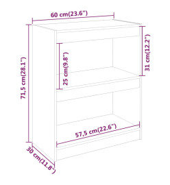 Bibliothèque/Séparateur de pièce 60x30x71,5 cm Bois de pin