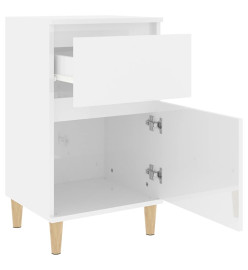 Tables de chevet 2 pcs blanc brillant 40x35x70 cm