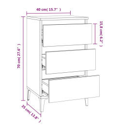 Table de chevet sonoma gris 40x35x70 cm bois d'ingénierie