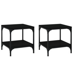 Tables d'appoint 2 pcs Noir 40x40x40 cm Bois d'ingénierie