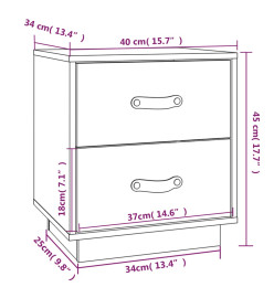 Tables de chevet 2 pcs Blanc 40x34x45 cm Bois de pin massif