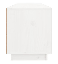 Meuble TV Blanc 100x34x40 cm Bois de pin massif