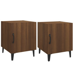 Tables de chevet 2 pcs Chêne marron Bois d'ingénierie