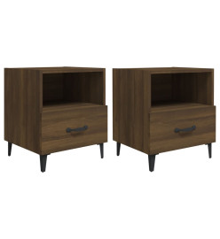 Tables de chevet 2 pcs Chêne marron Bois d'ingénierie