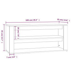 Étagère à chaussures Sonoma gris 100x35x45 cm Bois d'ingénierie