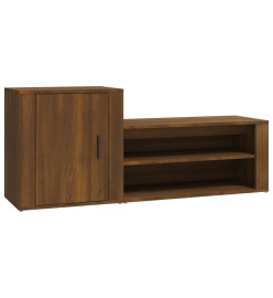 Armoire à chaussures Chêne marron 130x35x54cm Bois d'ingénierie