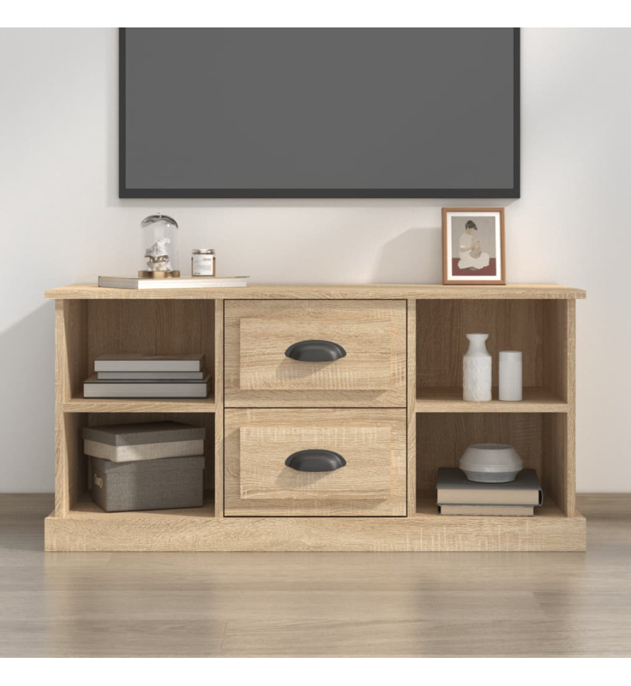 Meuble TV chêne sonoma 99,5x35,5x48 cm bois d'ingénierie