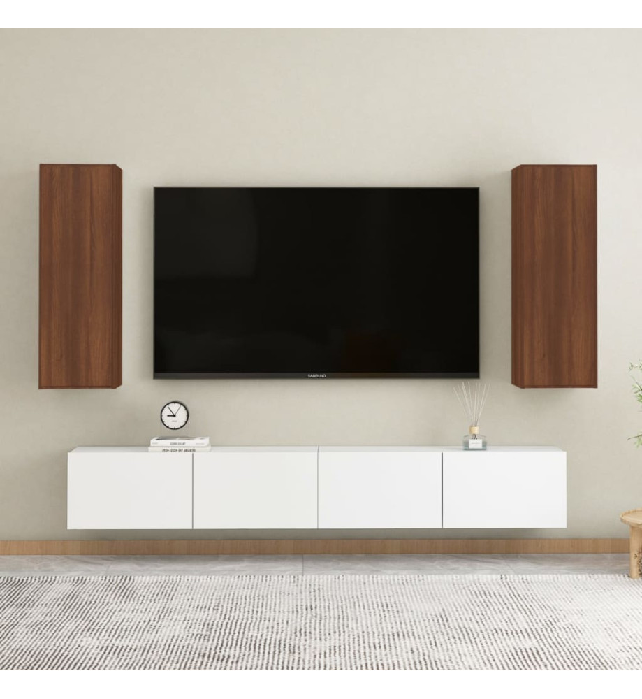 Meubles TV 2 pcs Chêne marron 30,5x30x90 cm Bois d'ingénierie