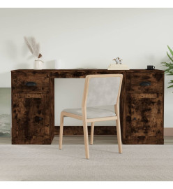 Bureau avec armoire chêne fumé bois d'ingénierie