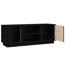 Meuble TV Noir 110x35x40,5 cm Bois de pin massif