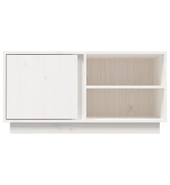 Meuble TV Blanc 80x35x40,5 cm Bois de pin massif