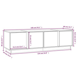 Meuble TV 140x40x40 cm Bois de pin massif