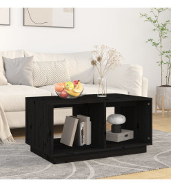 Table basse Noir 80x50x40 cm Bois massif de pin