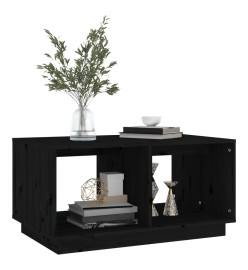 Table basse Noir 80x50x40 cm Bois massif de pin