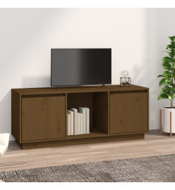 Meuble TV Marron miel 110,5x35x44 cm Bois de pin massif