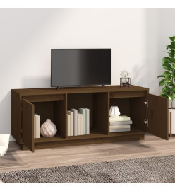 Meuble TV Marron miel 110,5x35x44 cm Bois de pin massif