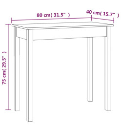 Table console Marron miel 80x40x75 cm Bois massif de pin