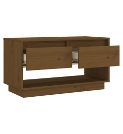 Meuble TV Marron miel 74x34x40 cm Bois de pin massif