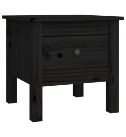 Table d'appoint Noir 40x40x39 cm Bois massif de pin